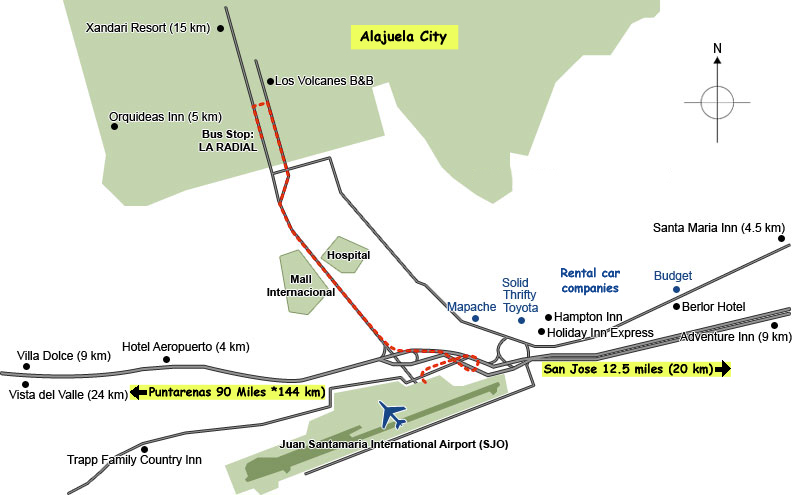 San Jose Airport map